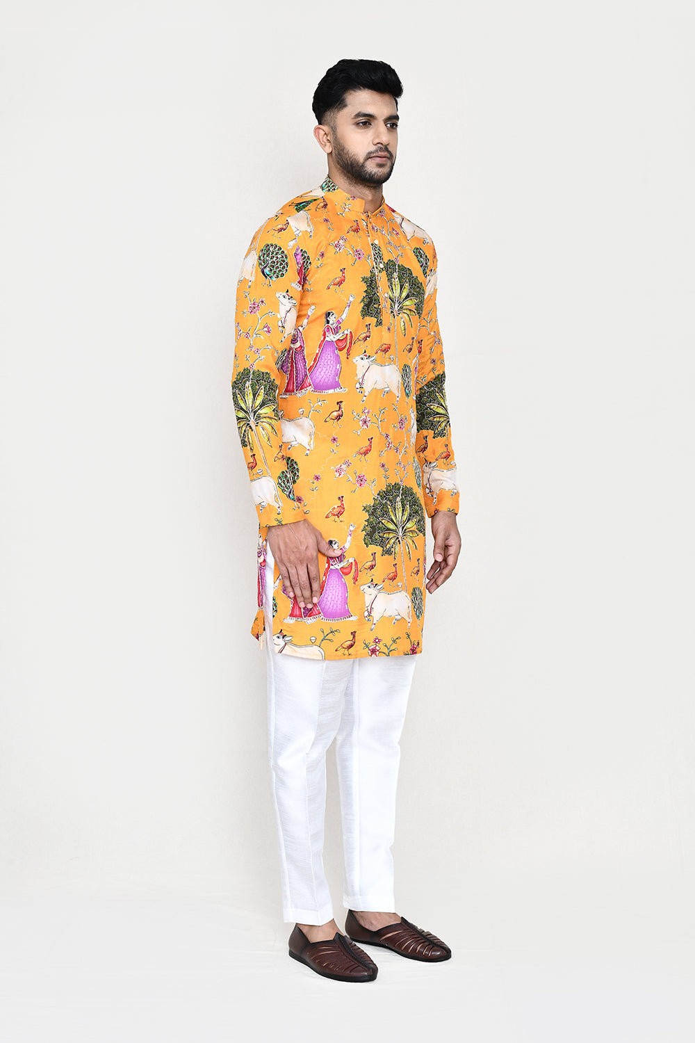 White Kurta with Straight Fit Pant