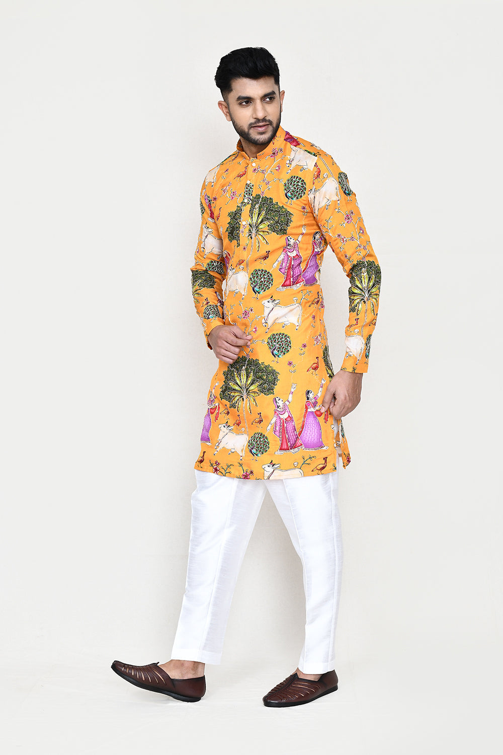 White Kurta with Straight Fit Pant