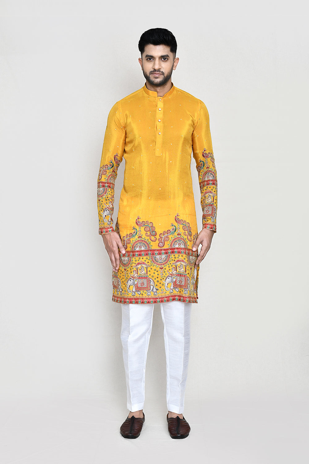 White Kurta with Straight Fit Pant