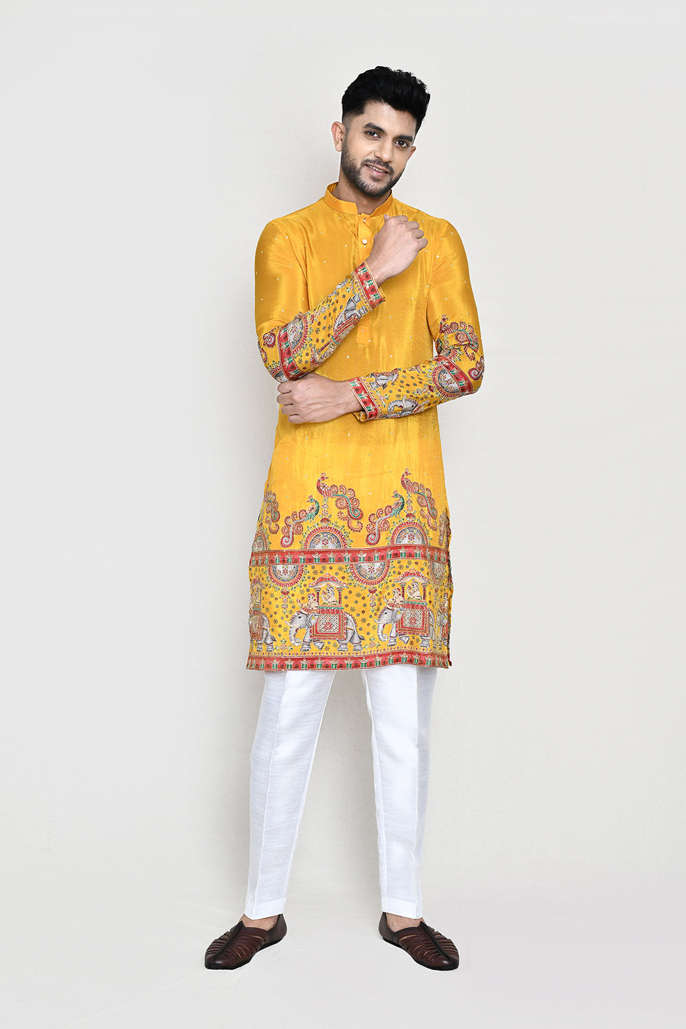 White Kurta with Straight Fit Pant