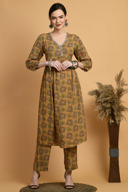 Mustard Kurta Set