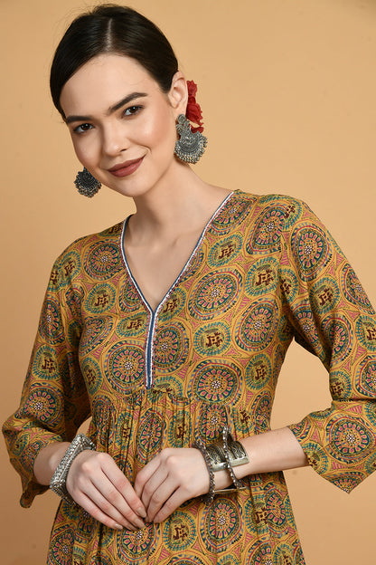Mustard Kurta Set