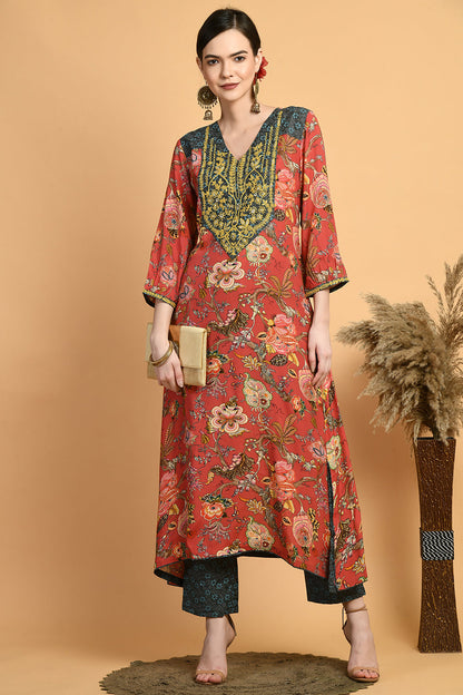 Red Kurta Set