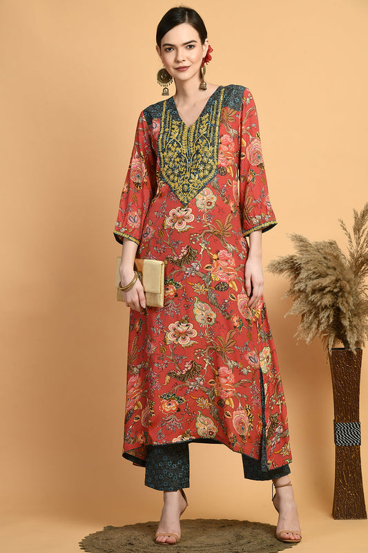 Red Kurta Set