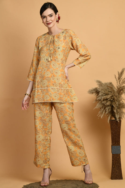 Mustard Kurta Set