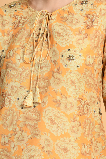 Mustard Kurta Set