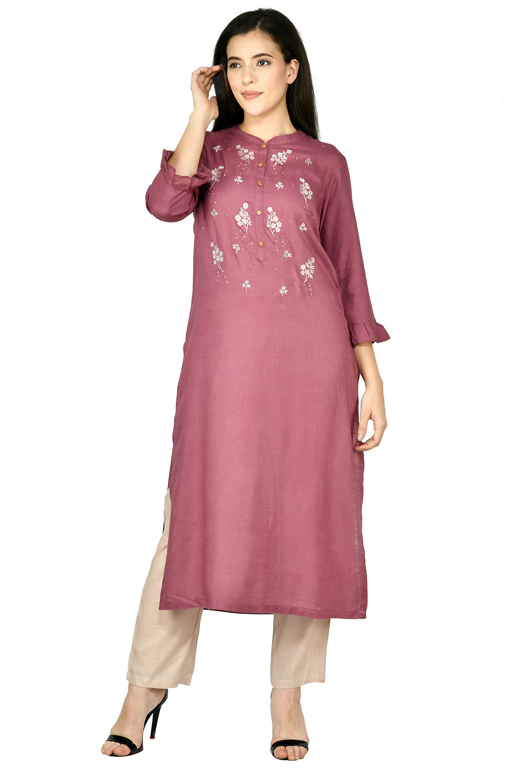 Wine Kurta Set