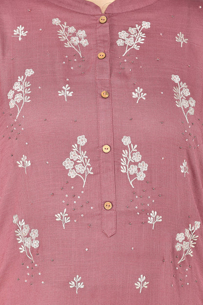 Wine Kurta Set