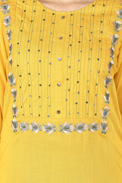 Mustard Kurta Set