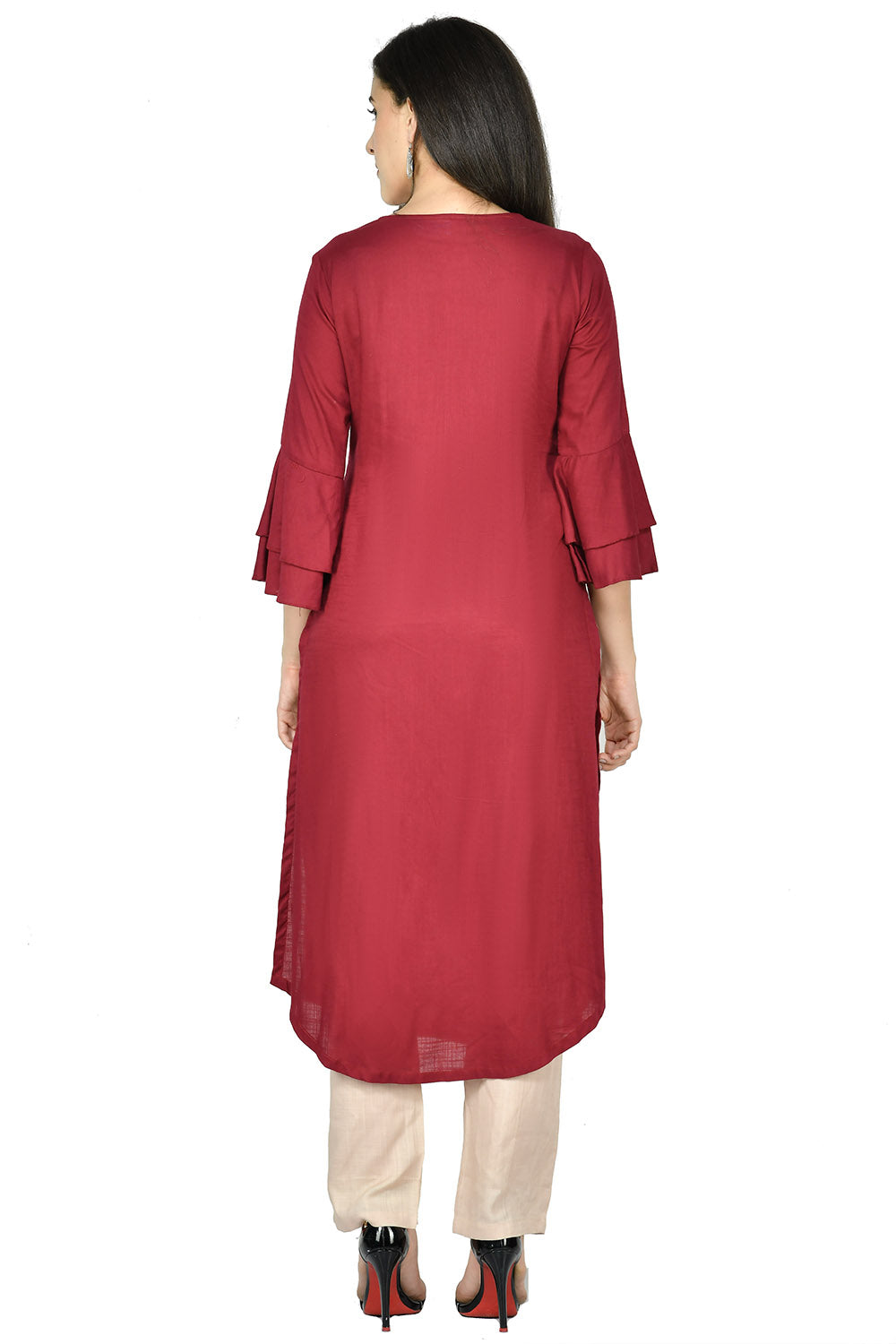Wine Kurta Set