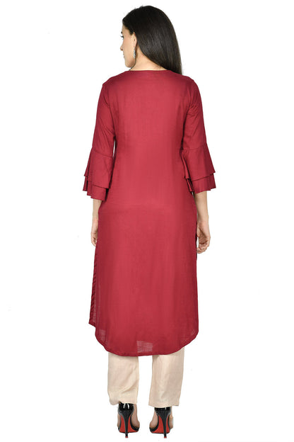 Wine Kurta Set
