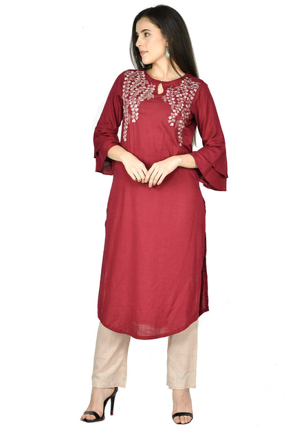 Wine Kurta Set