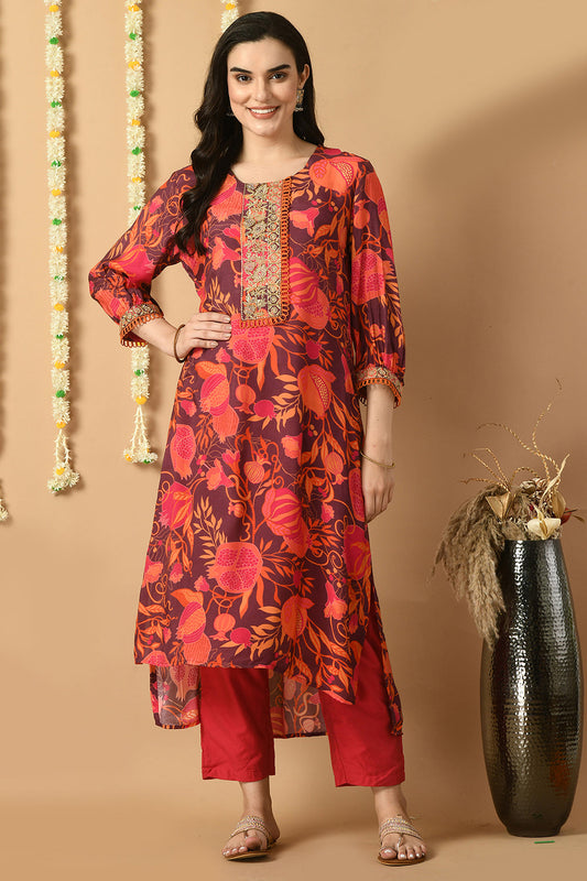 Red Kurta Set