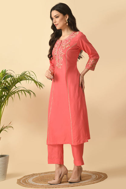 Coral Kurta Set
