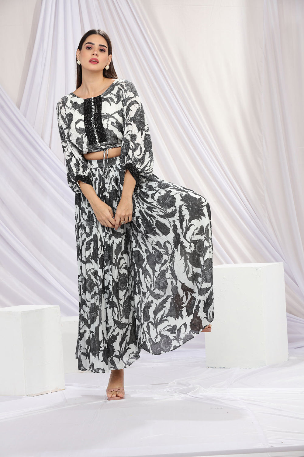 Black & White Skirt set