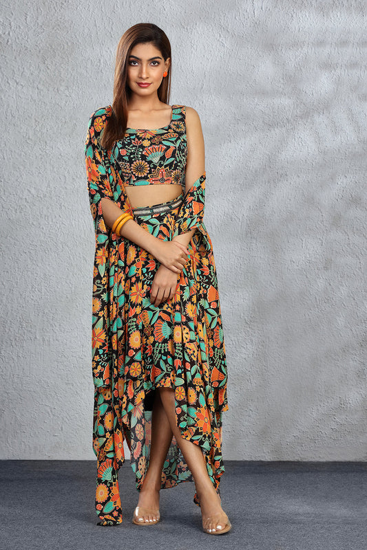 Multicolor Skirt set