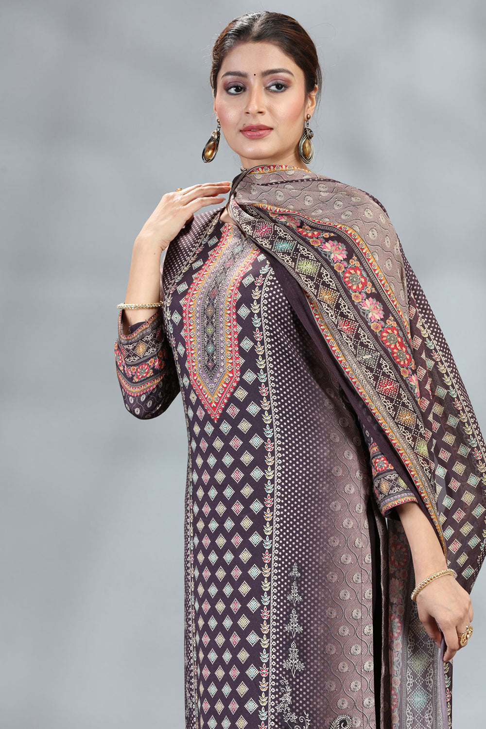 Wine Kurta set