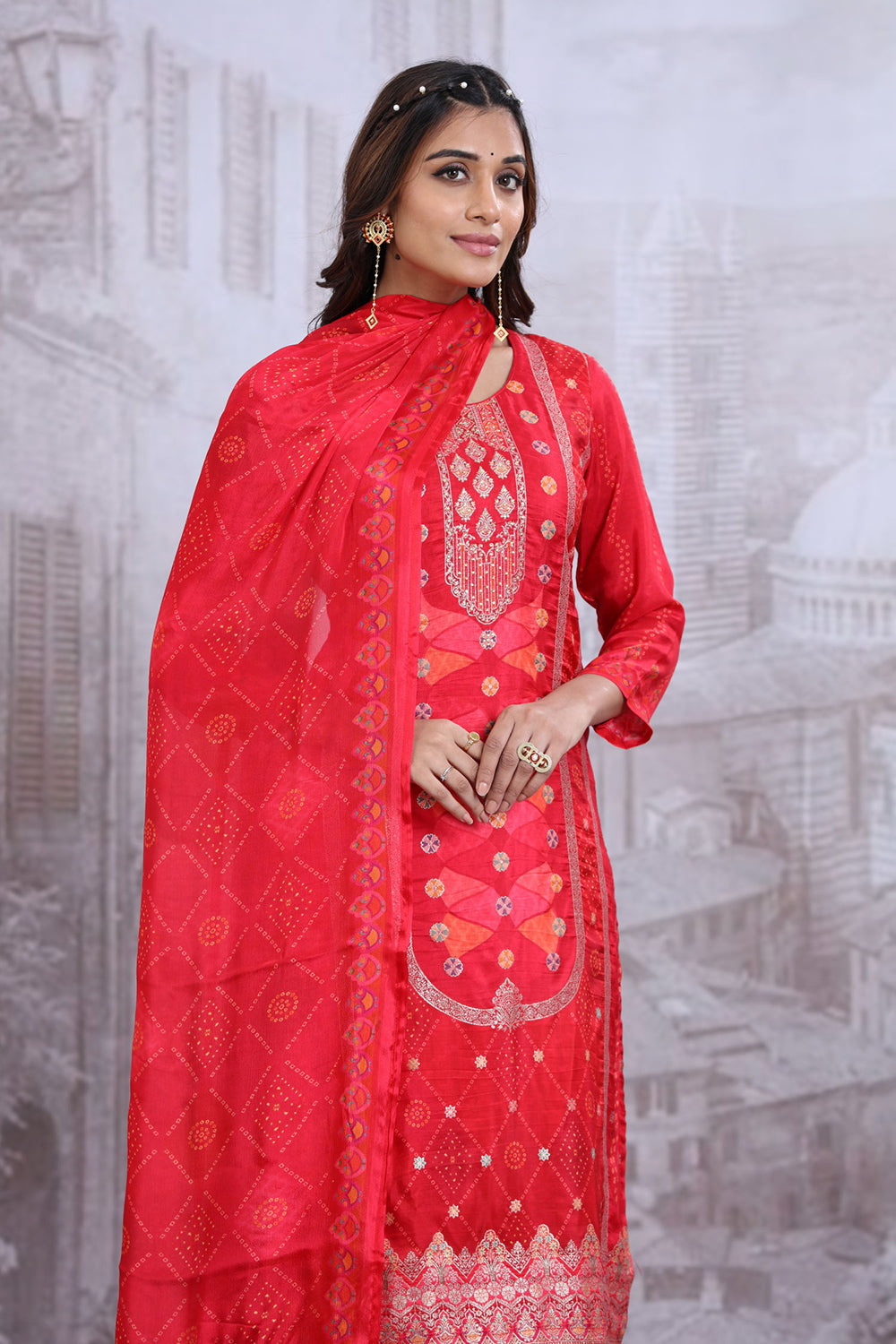 Red Kurta set
