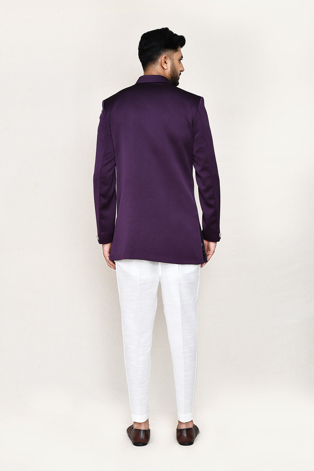 Purple Indowestern with Straight Fir Pant
