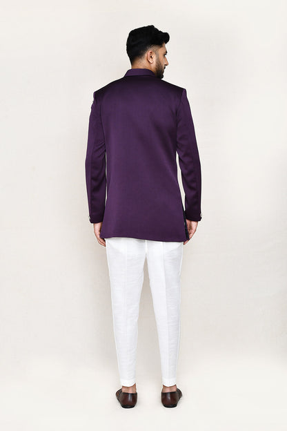 Purple Indowestern with Straight Fir Pant