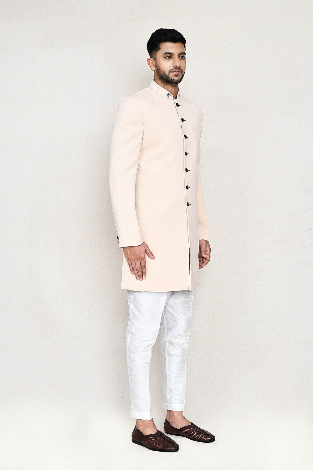 Cream Indowestern with Straight Fit Pant