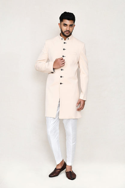 Cream Indowestern with Straight Fit Pant