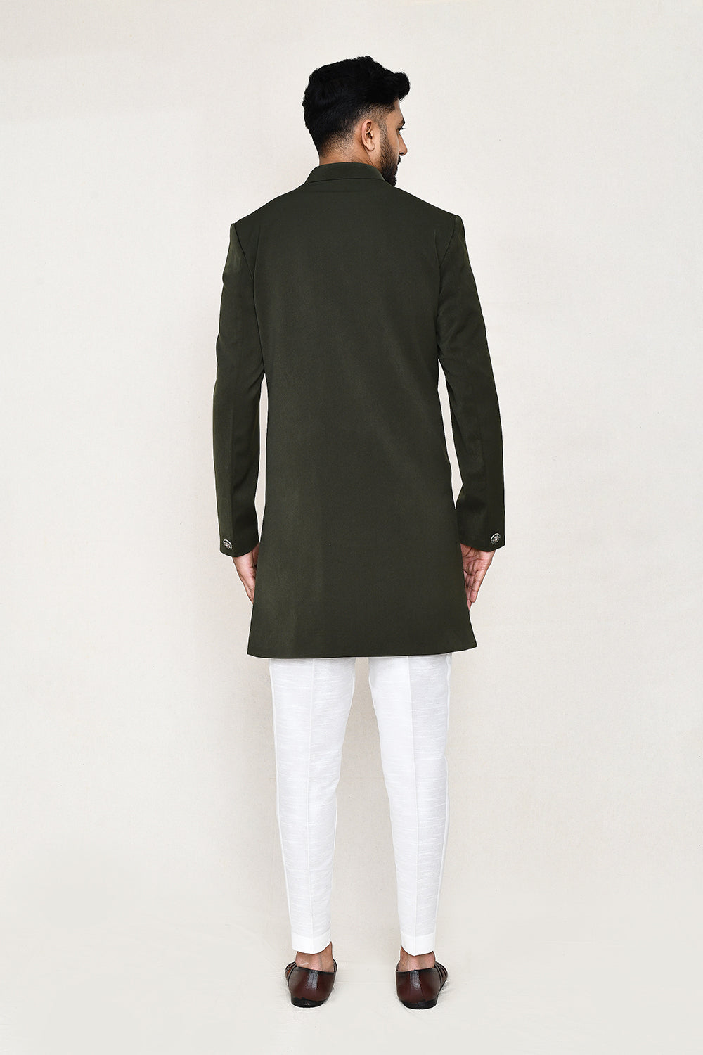 Green Indowestern with Straight Fit Pant