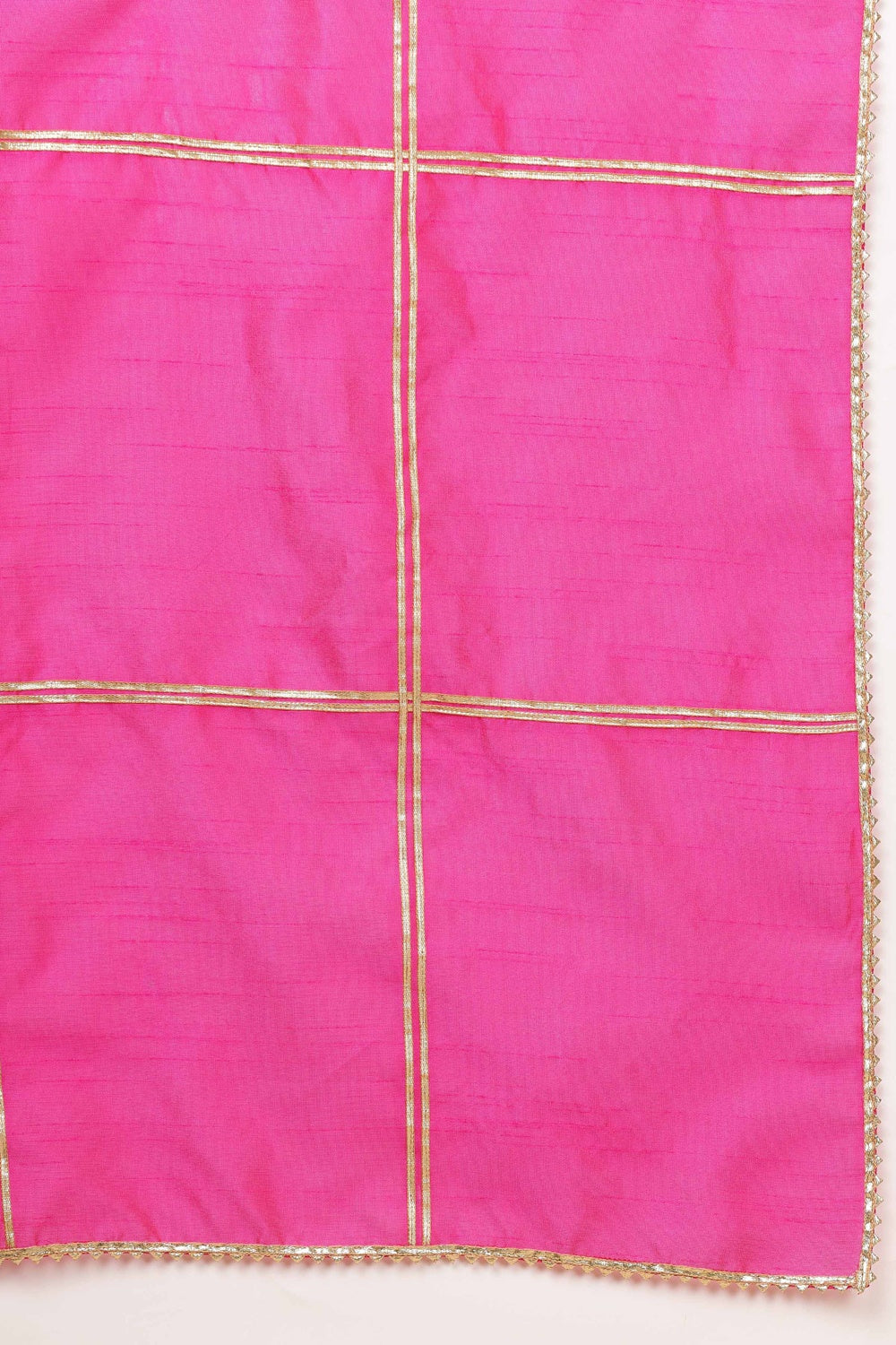 Pink Silk Kurta Set With Gota Work