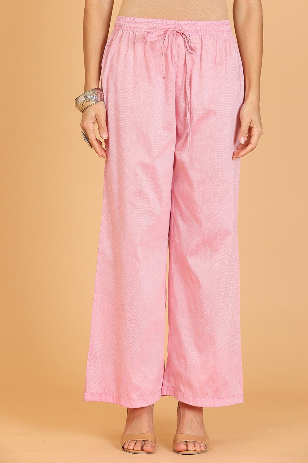 Pink Cotton Silk Kurta Set With Embroidery