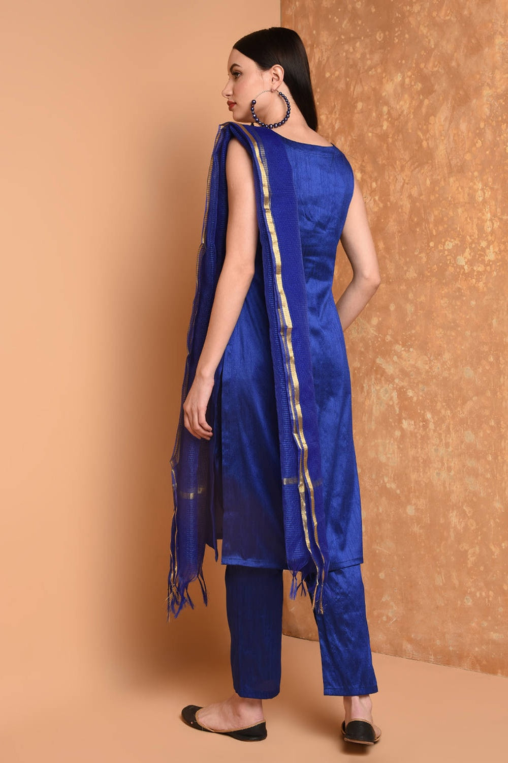 Royal Blue Silk Kurta Set