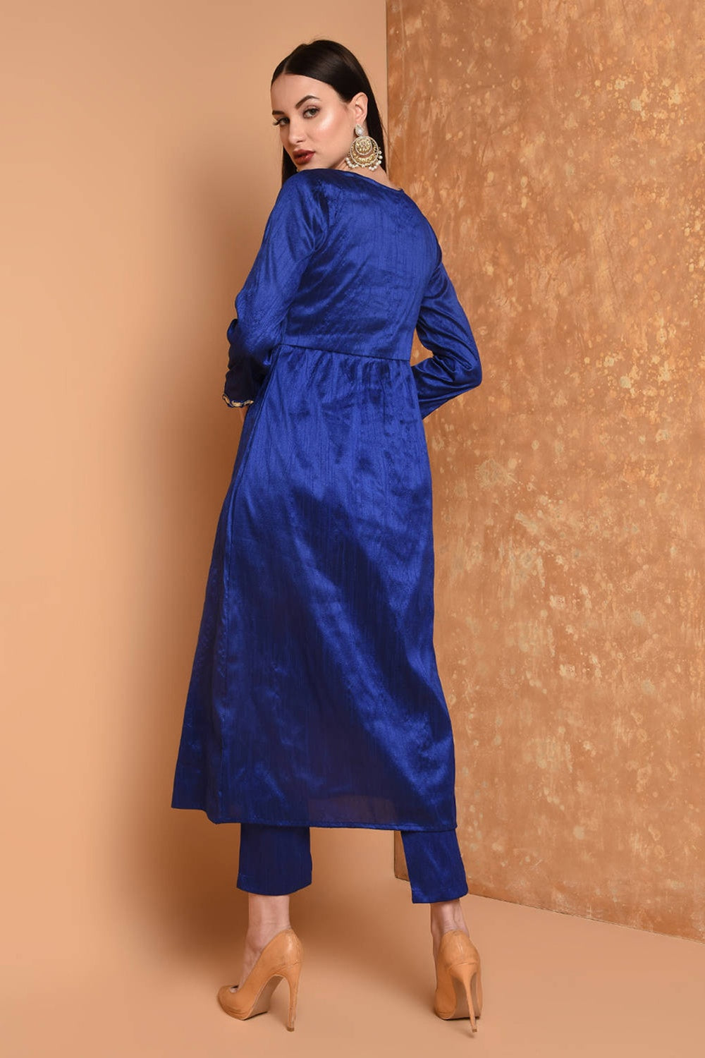Royal Blue Embroidered Kurta Set