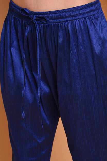 Royal Blue Embroidered Kurta Set