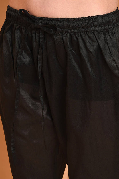Black Embroidered Kurta Set