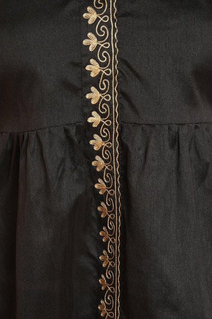 Black Embroidered Kurta Set