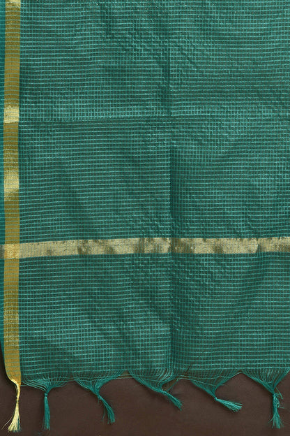 Teal Green Silk Kurta Set