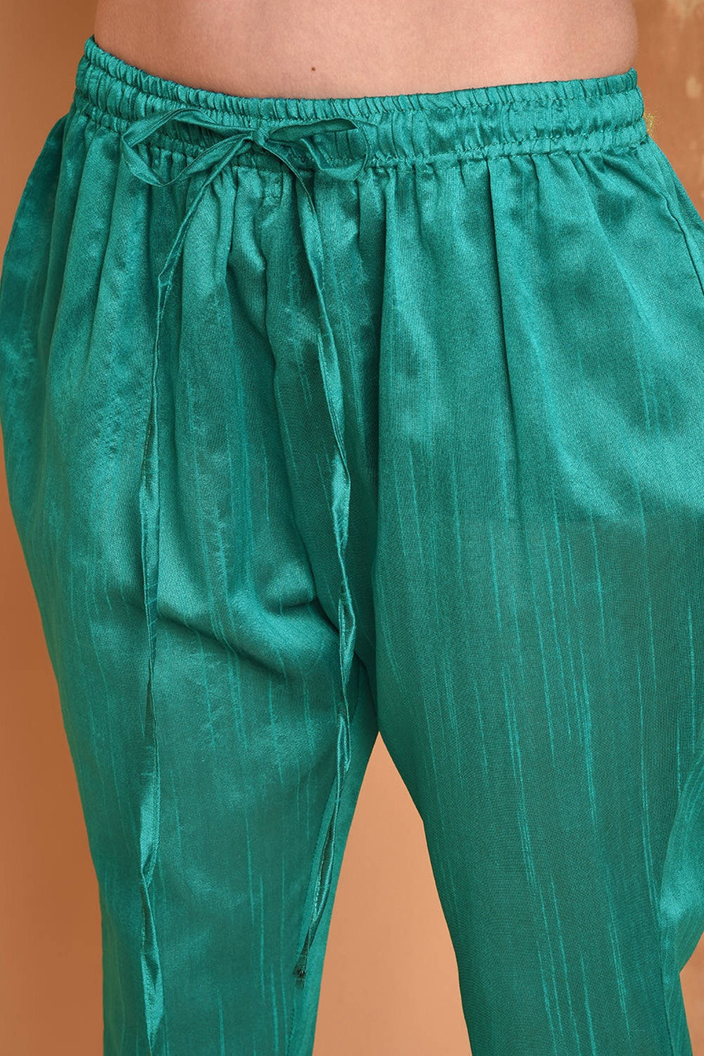 Teal Green Embroidered Kurta Set