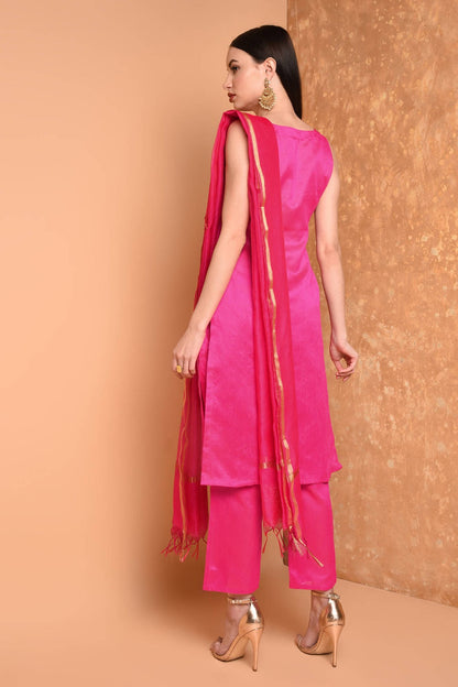 Pink Silk Kurta Set