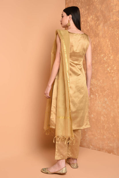 Beige Silk Kurta Set