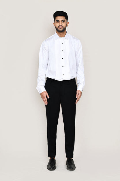 White Kurta with Straight Fit Pant And Jacket