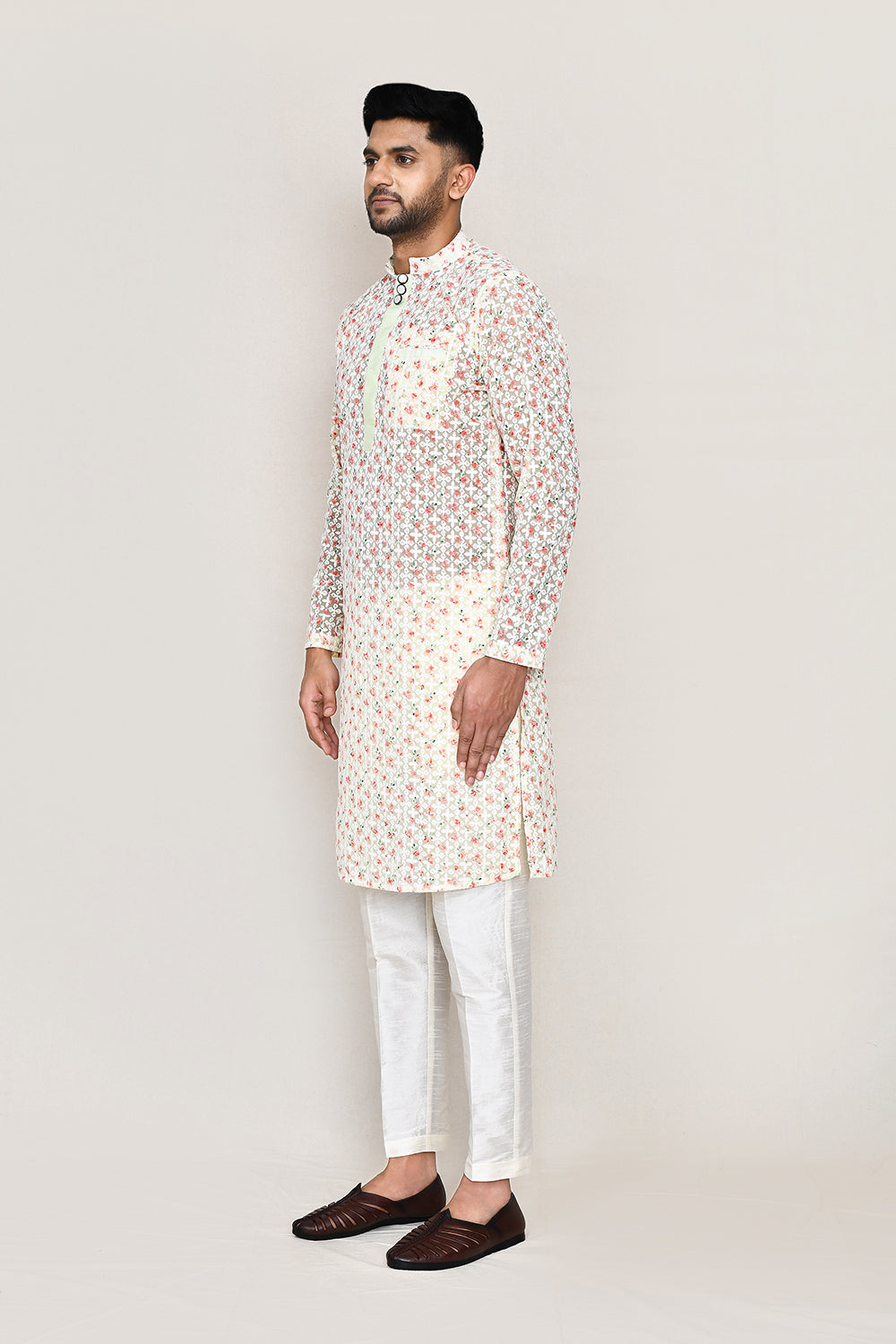 Pista Green Kurta with Straight Fit Pant