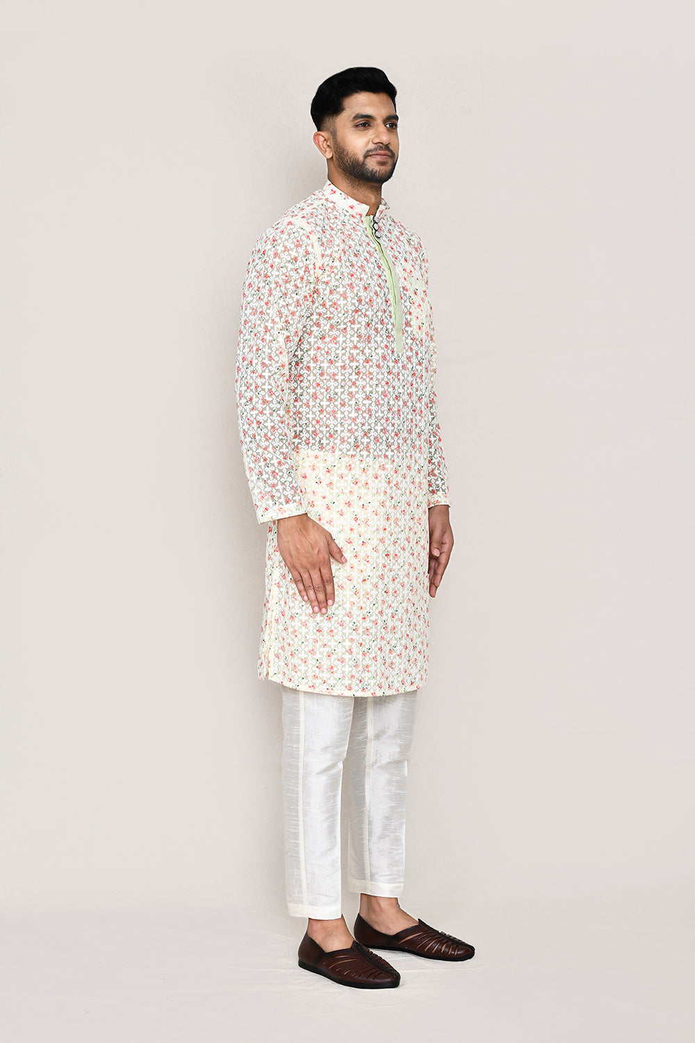 Pista Green Kurta with Straight Fit Pant