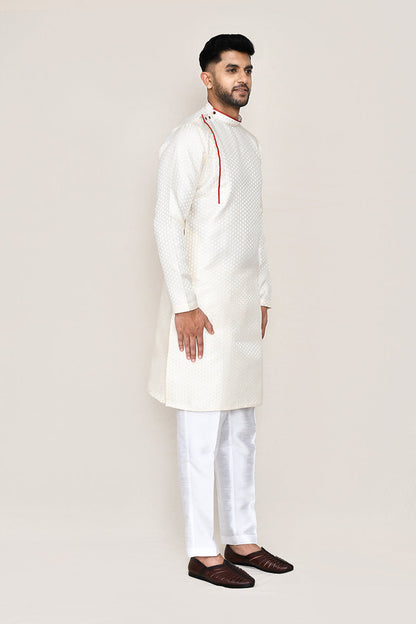Cream Kurta with Straight Fit Pant