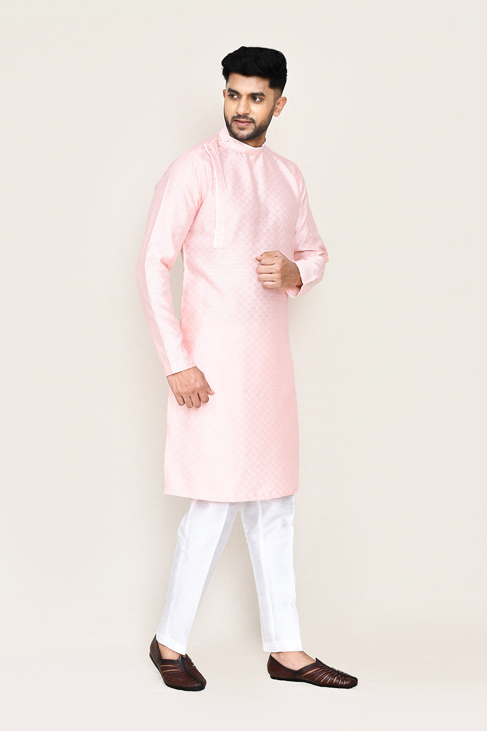 Pink Kurta with Straight Fit Pant