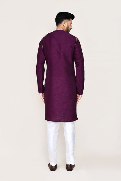 Purple Kurta with Straight Fit Pant