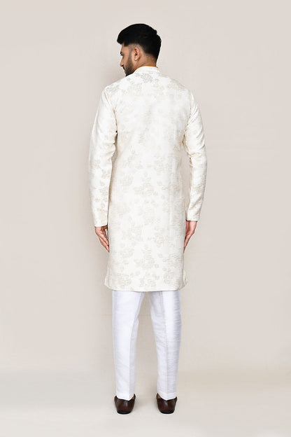 Cream Kurta with Straight Fit Pant