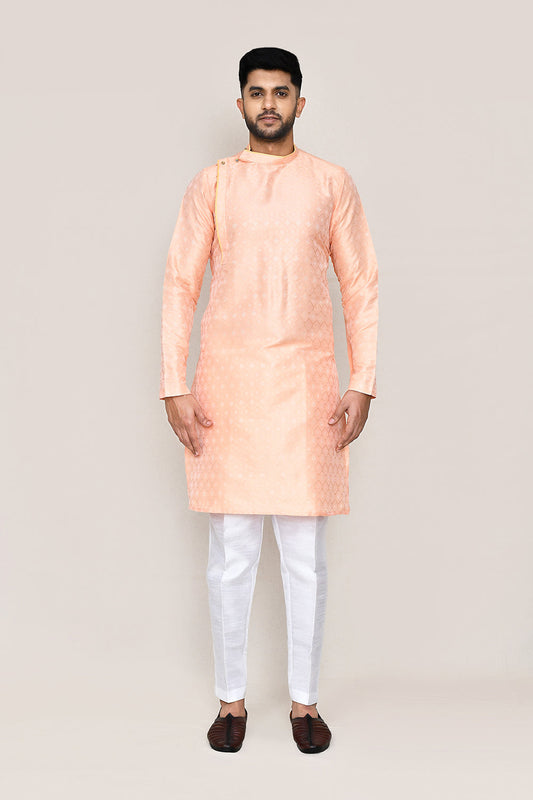 Peach Kurta with Straight Fit Pant