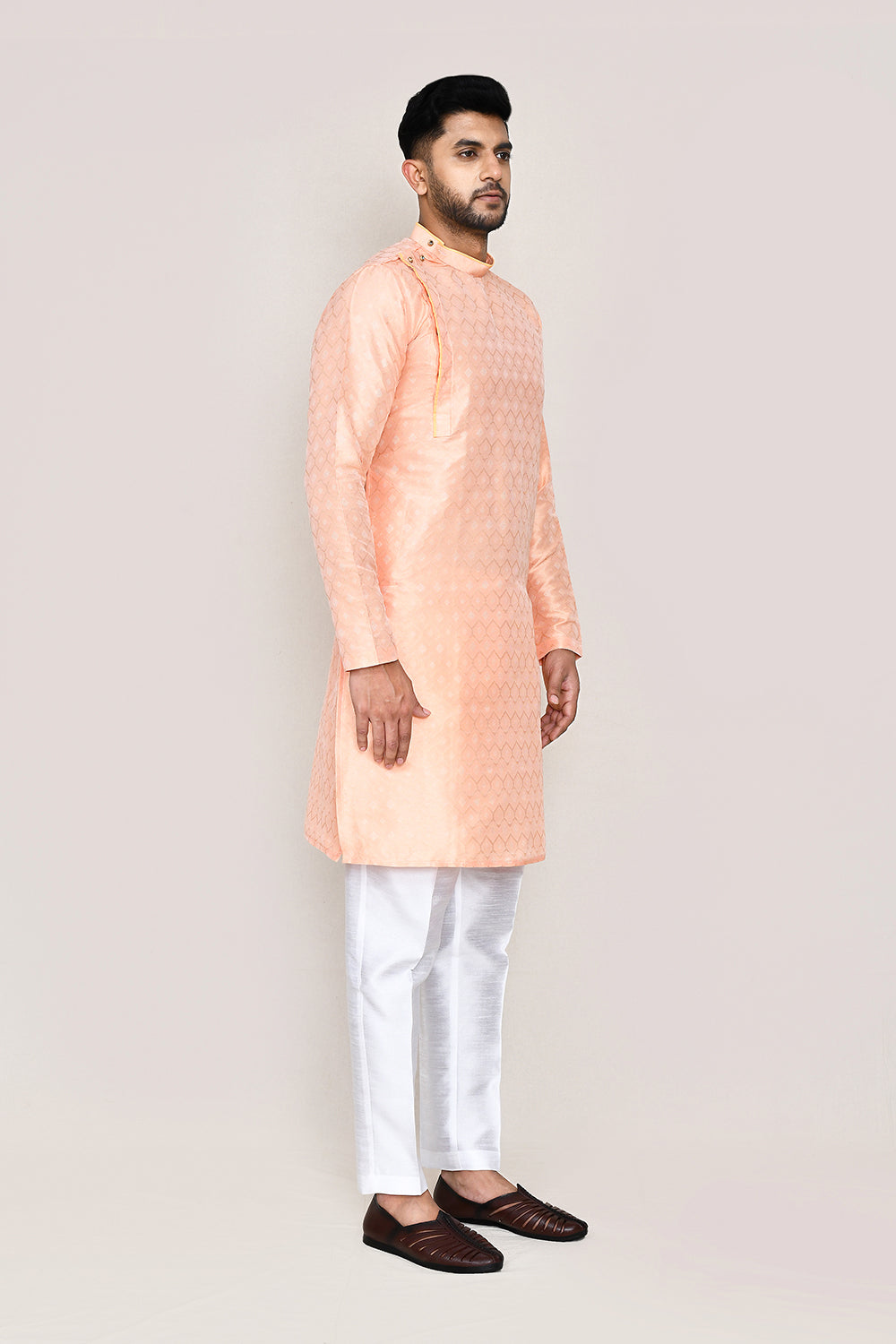 Peach Kurta with Straight Fit Pant