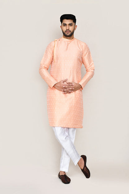 Peach Kurta with Straight Fit Pant