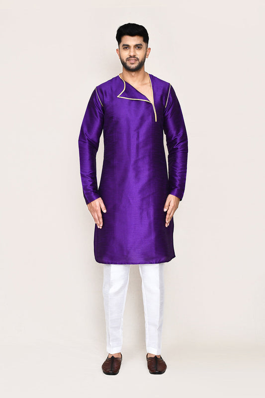 Purple Kurta with Straight Fit Pant