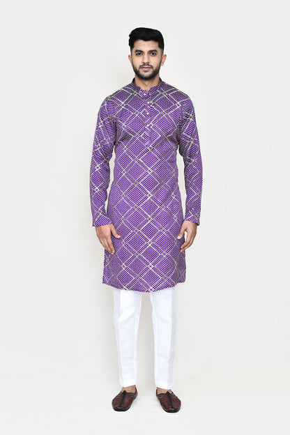 Purple Kurta with Straight Fit Pant